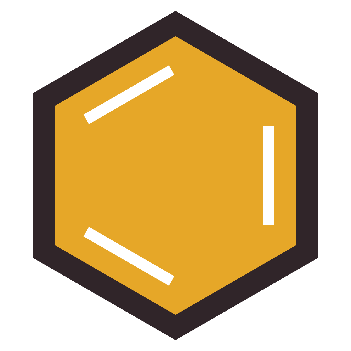 retro style benzene ring icon