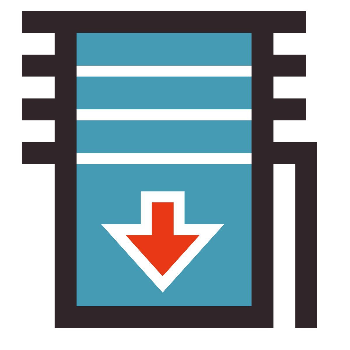 retro style jalousie runter icon