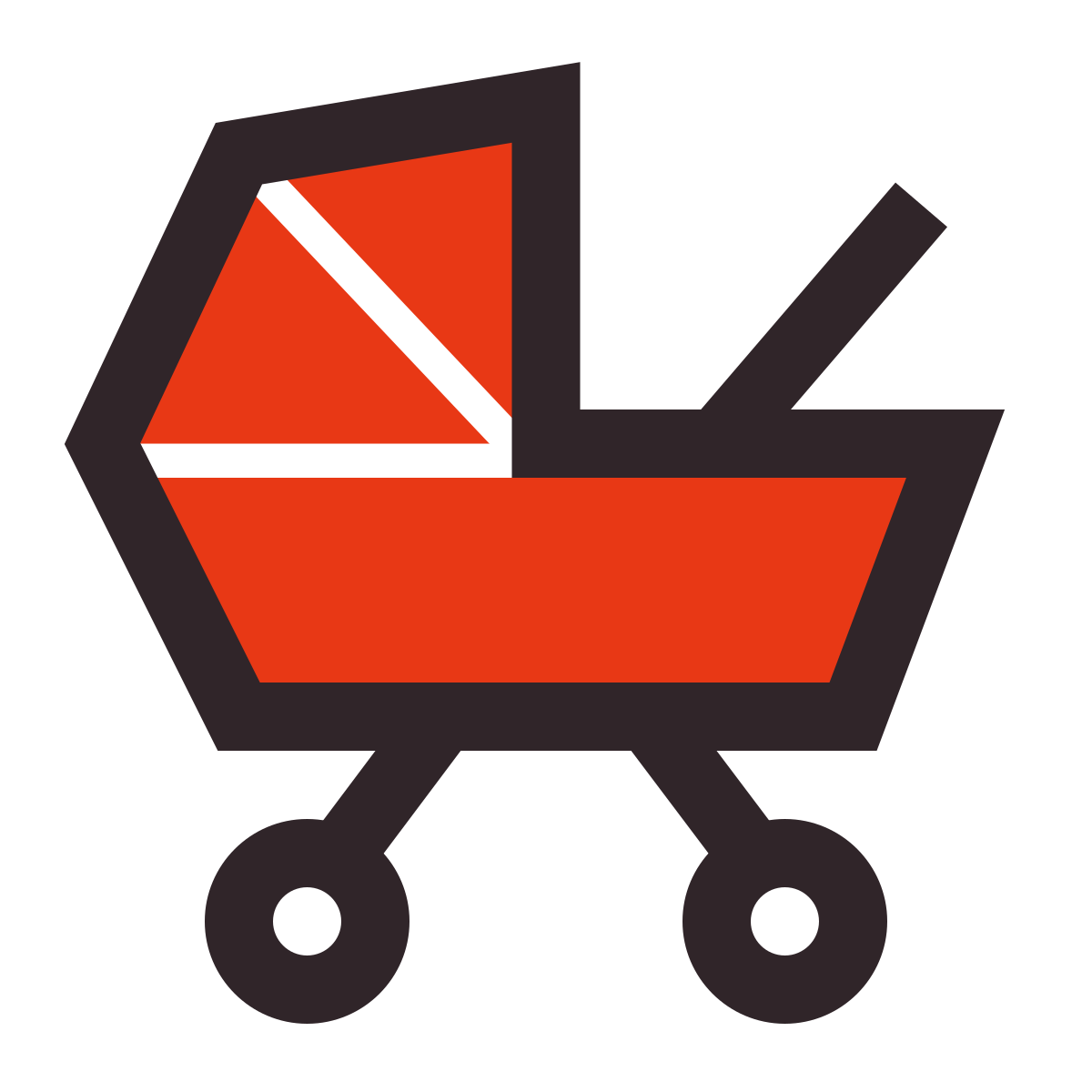 retro style boy stroller icon