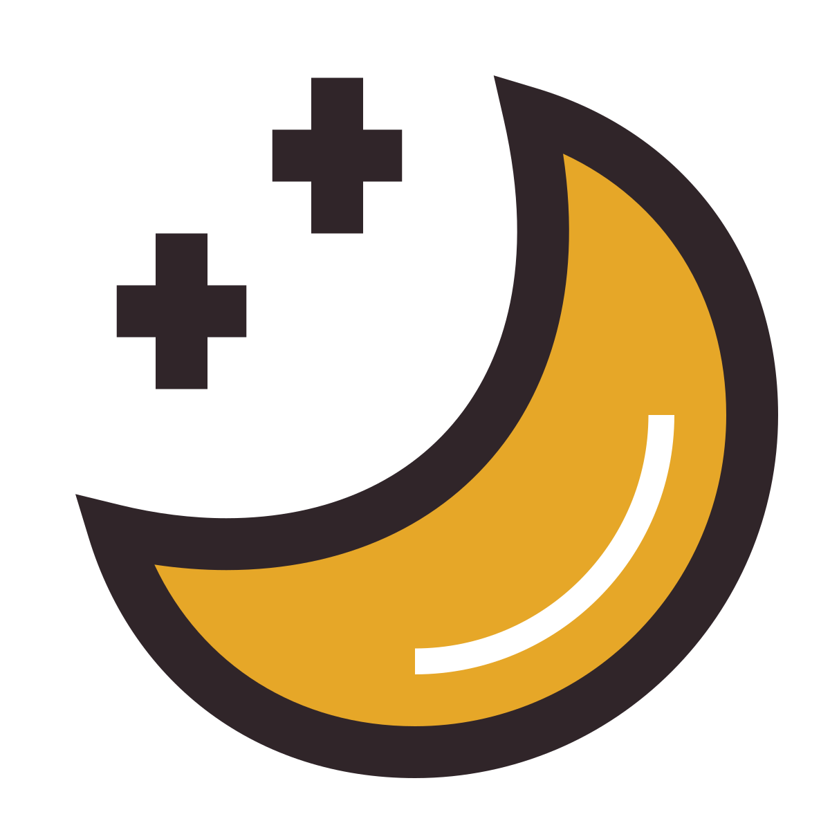 retro style bright moon icon