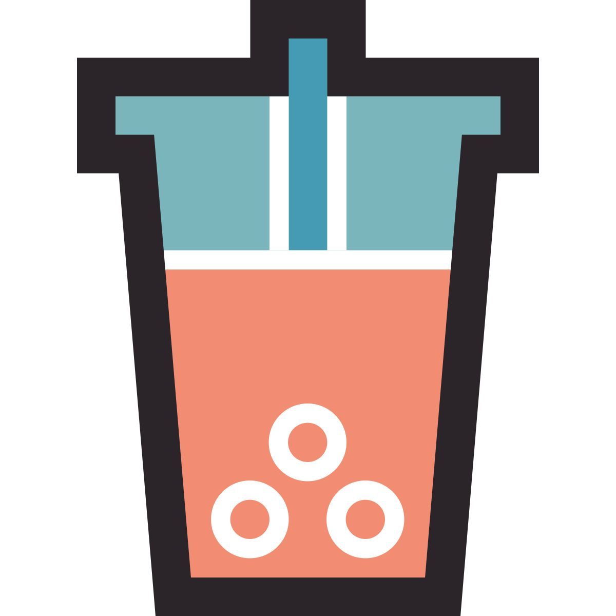 retro style thé à bulles icon