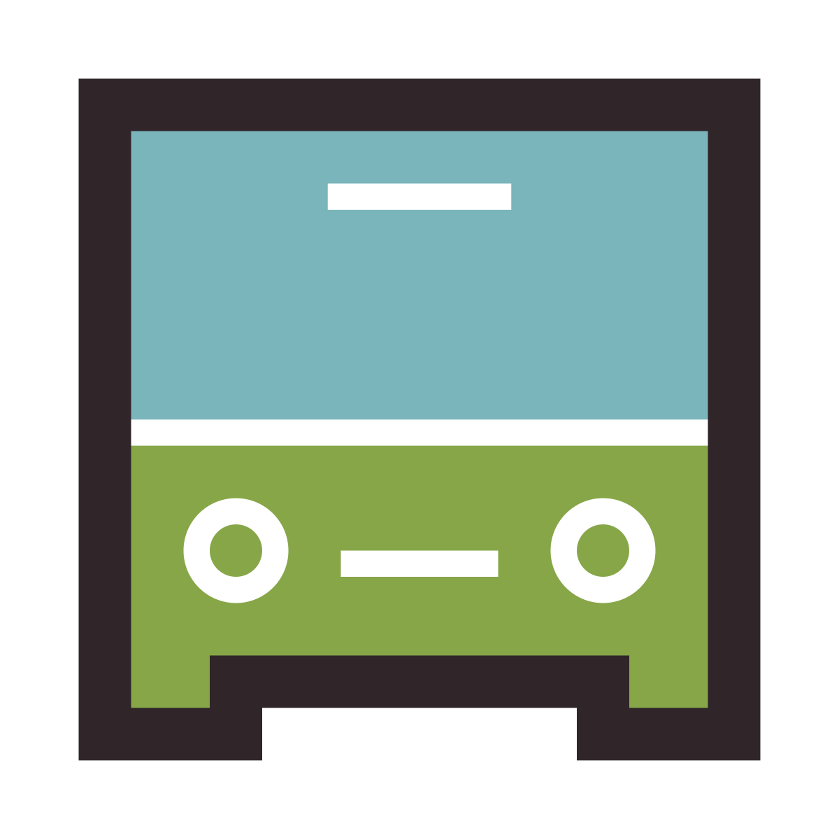retro style bus icon