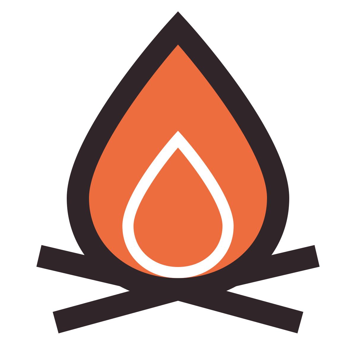 retro style campfire icon