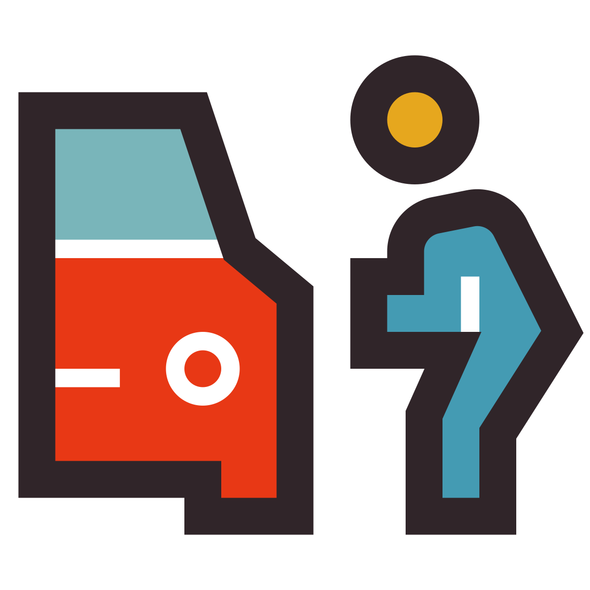 retro style car theft icon