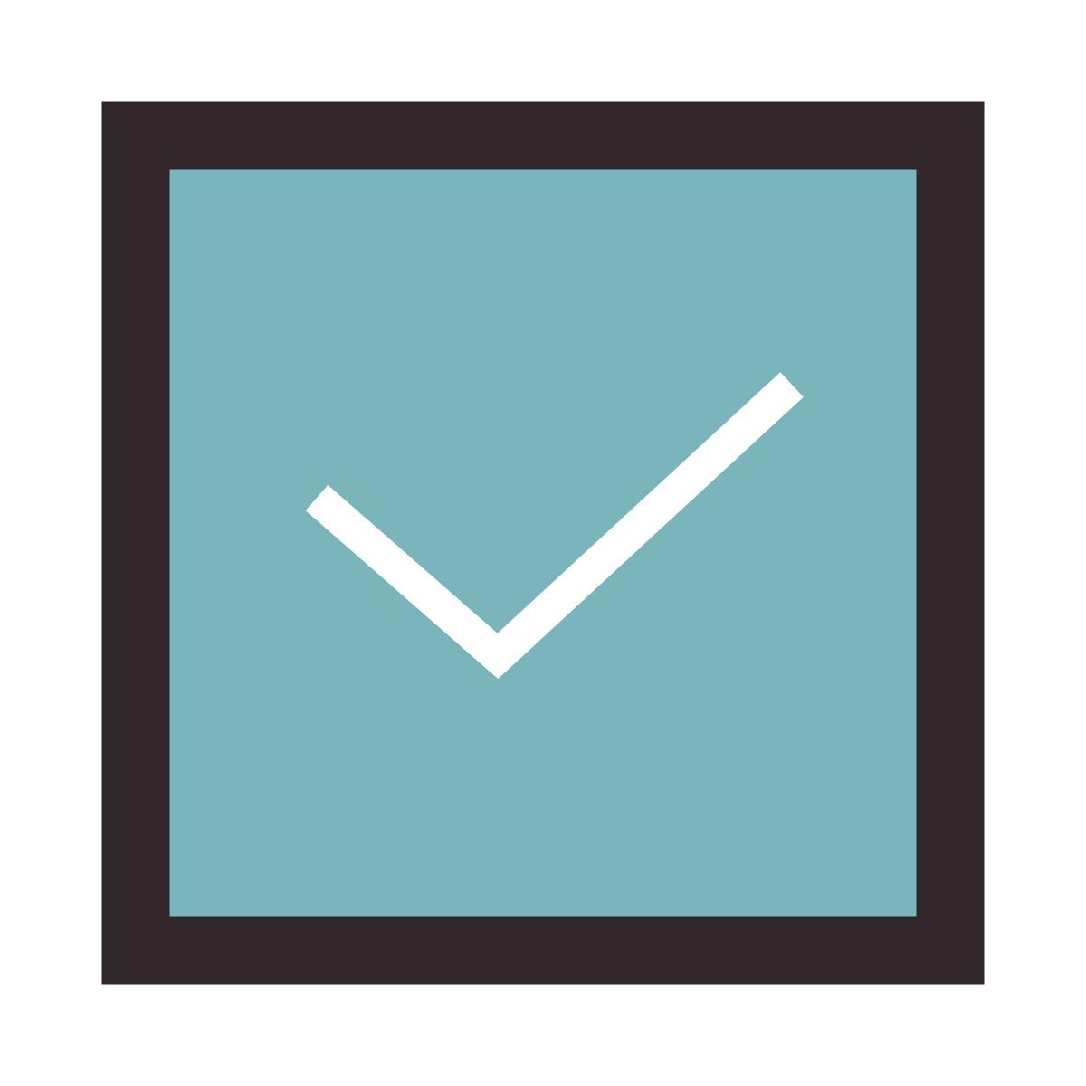 retro style tick box icon