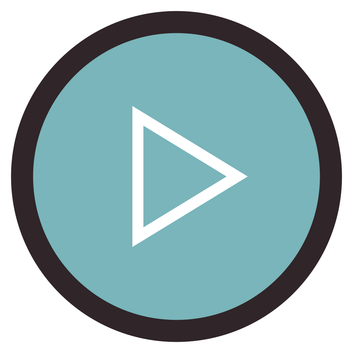 retro style circled play icon
