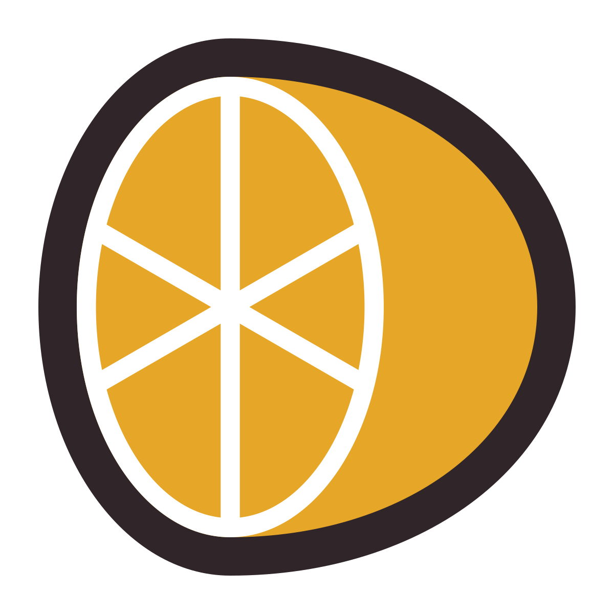 retro style citrus icon