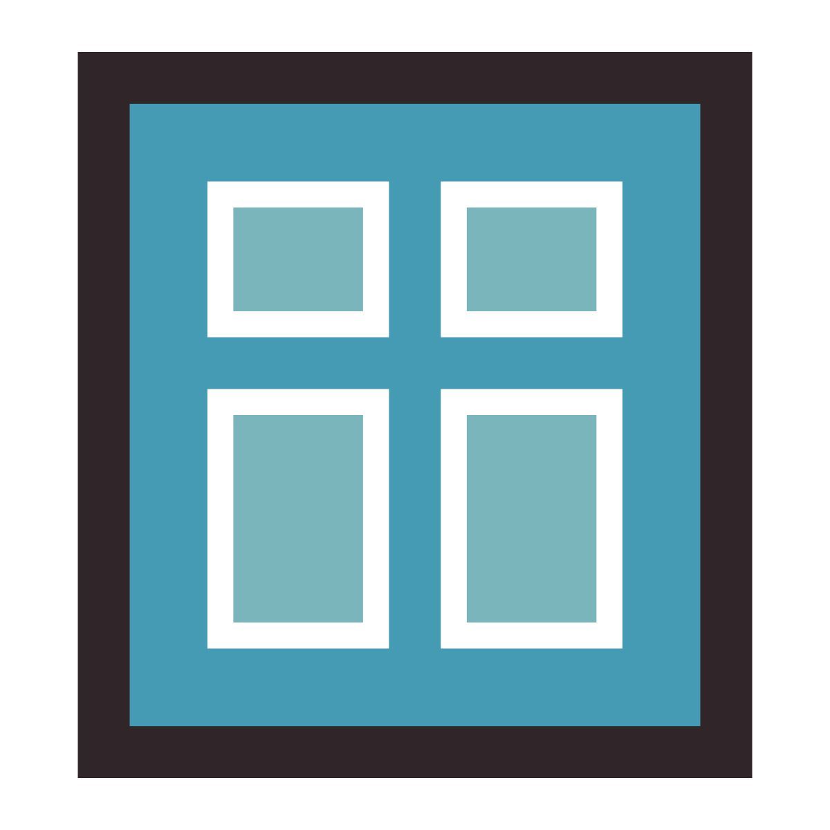 retro style closed window icon