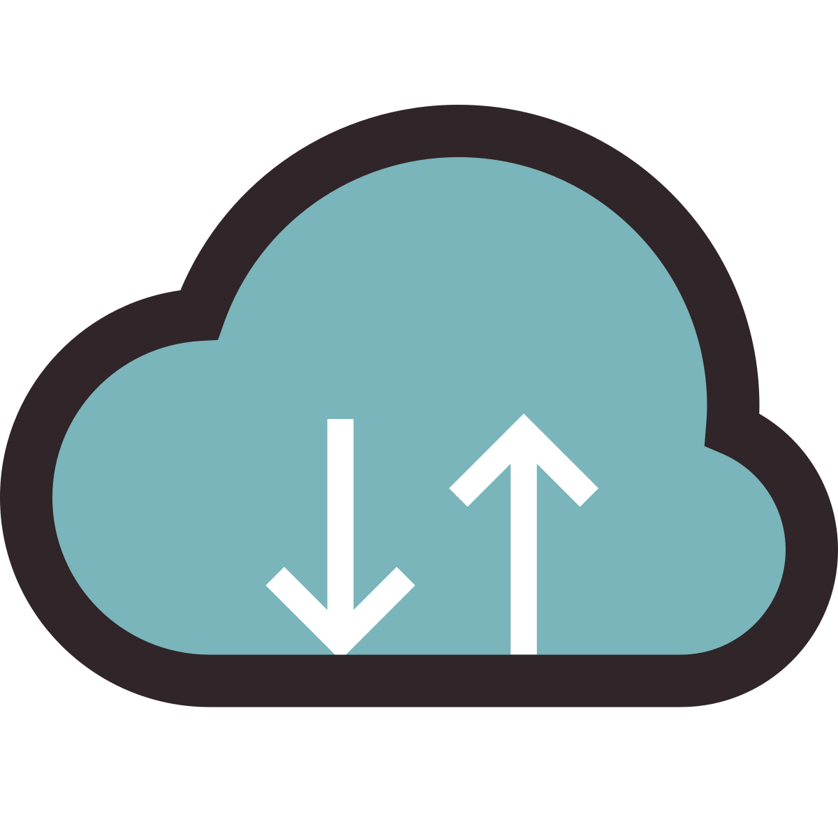 retro style cloud backup restore icon