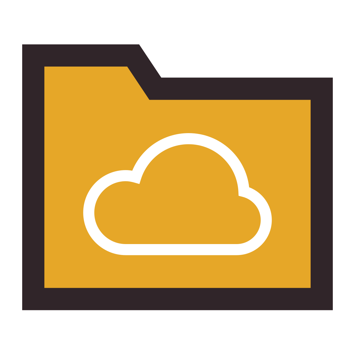 retro style cloud folder icon