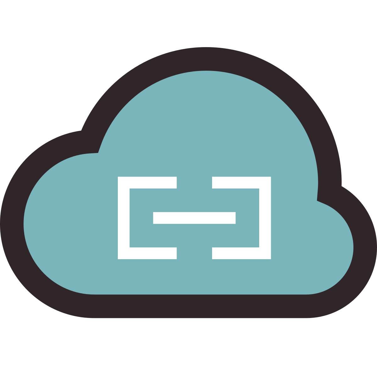 retro style cloud link icon