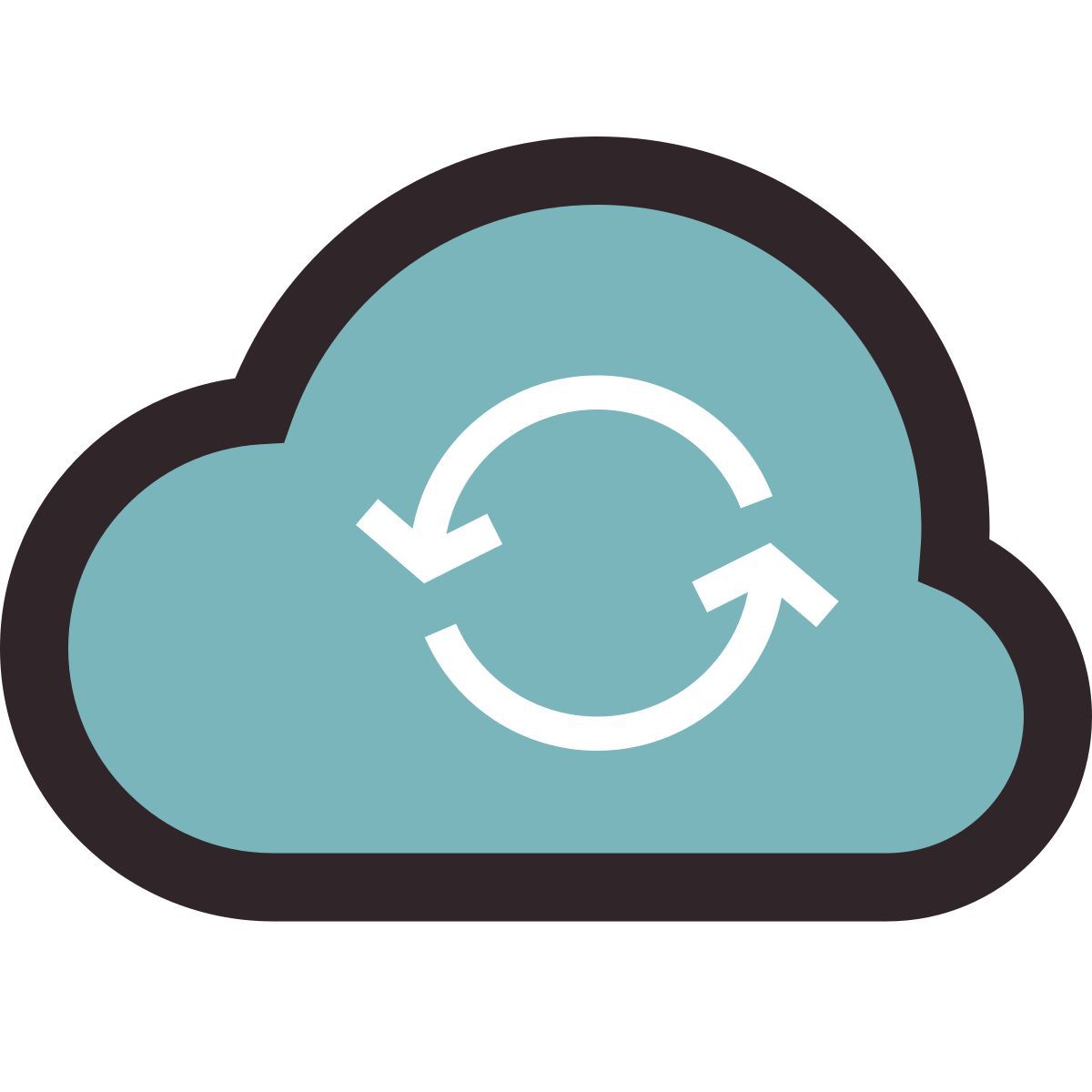 retro style 클라우드 동기화 icon