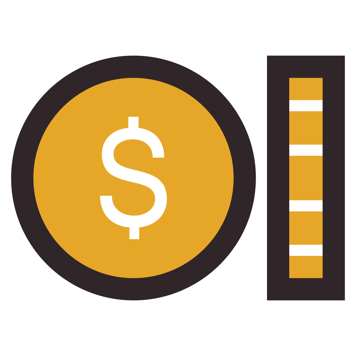 retro style coins icon