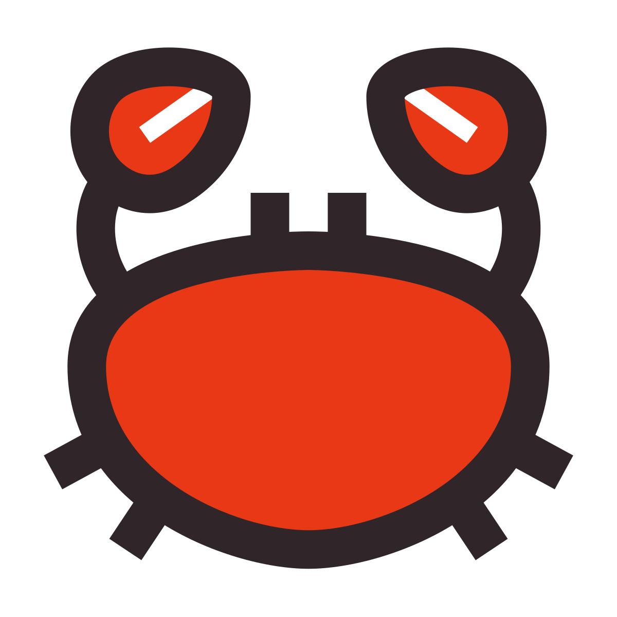 retro style crab icon