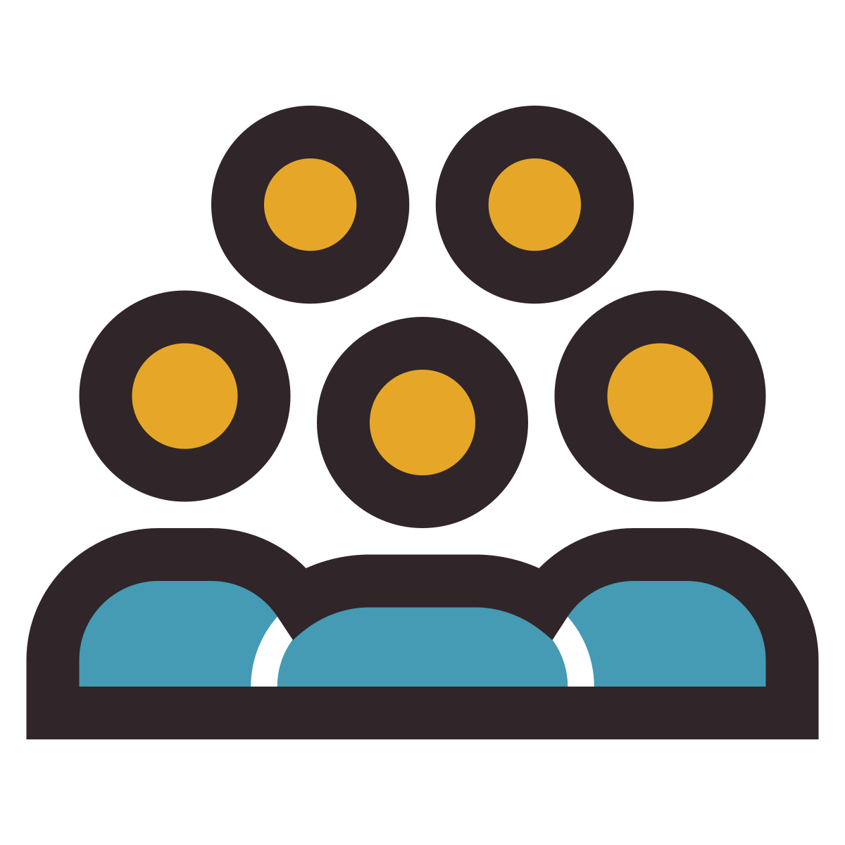 retro style crowd icon