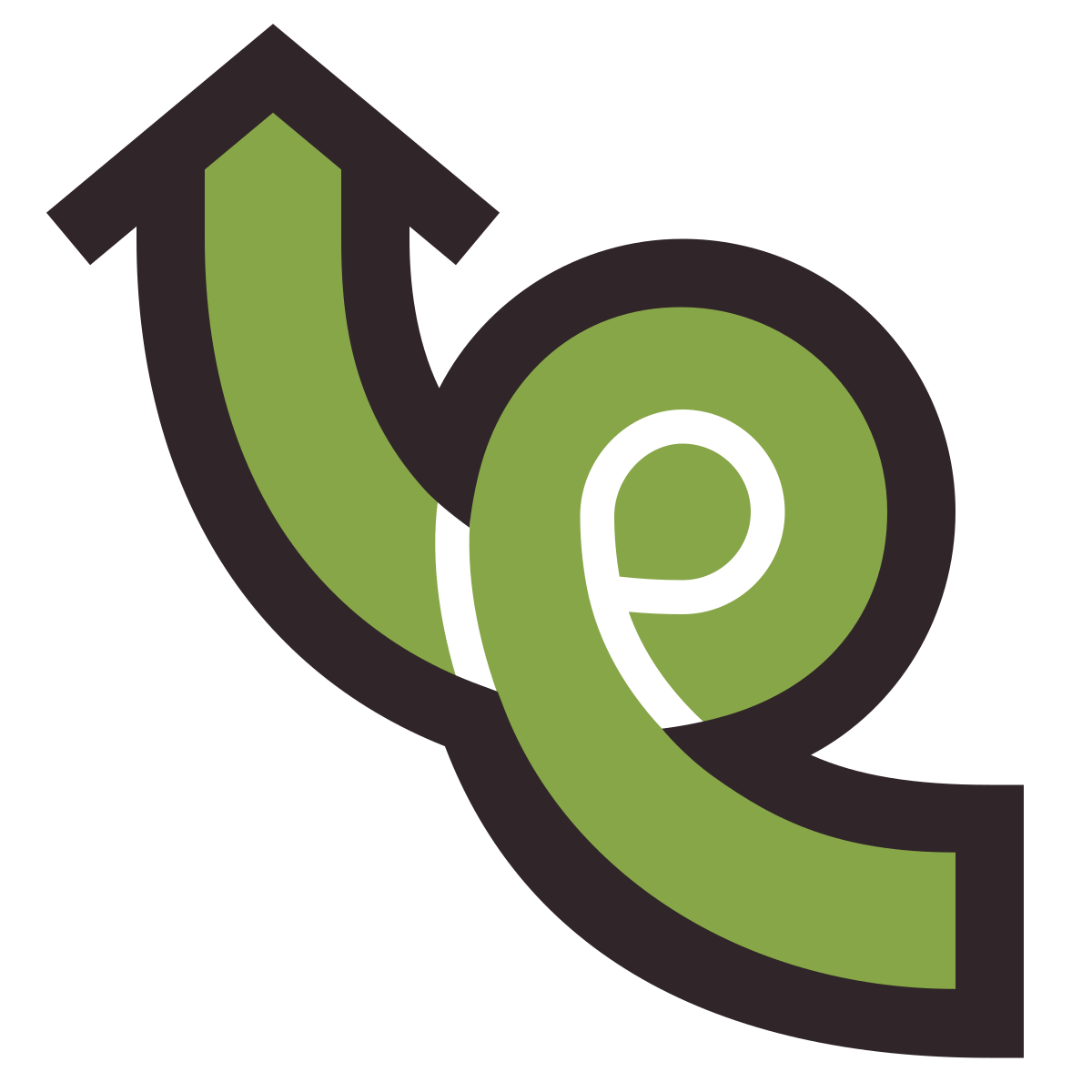retro style curly arrow icon
