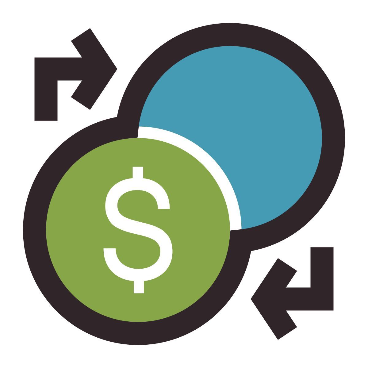 retro style currency exchange icon