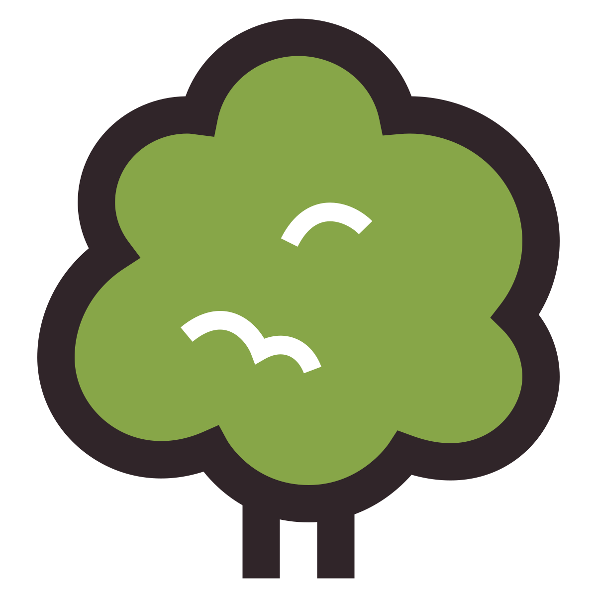 retro style deciduous tree icon