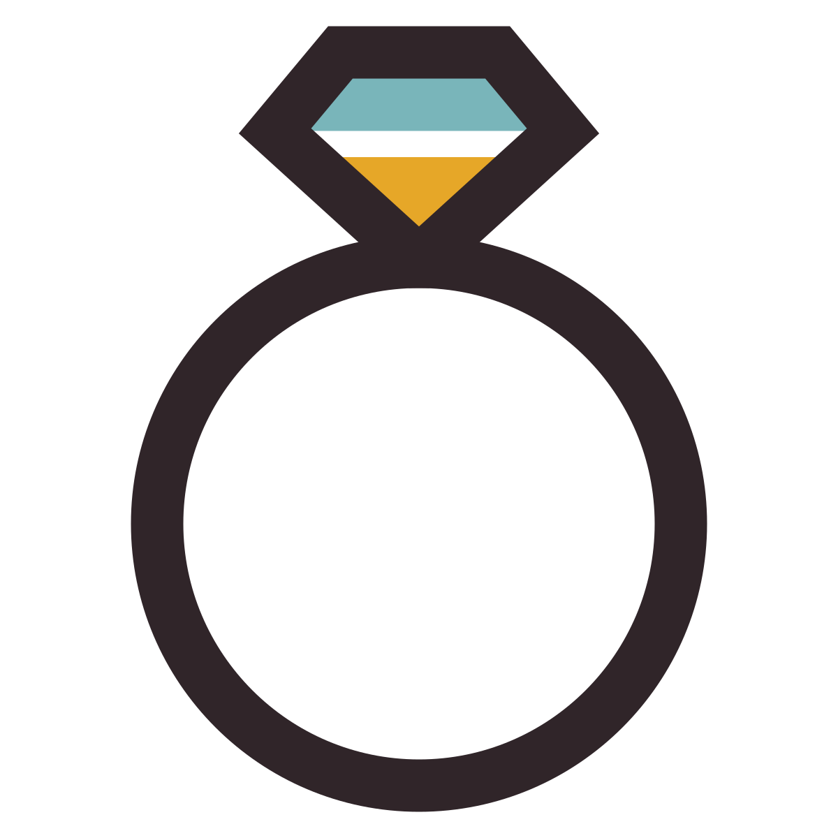retro style diamond ring icon