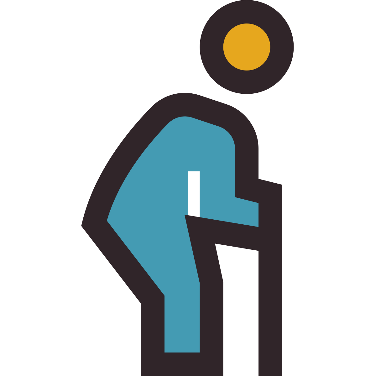 retro style elderly person icon