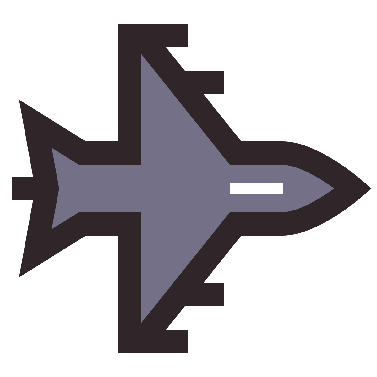 retro style fighter jet icon
