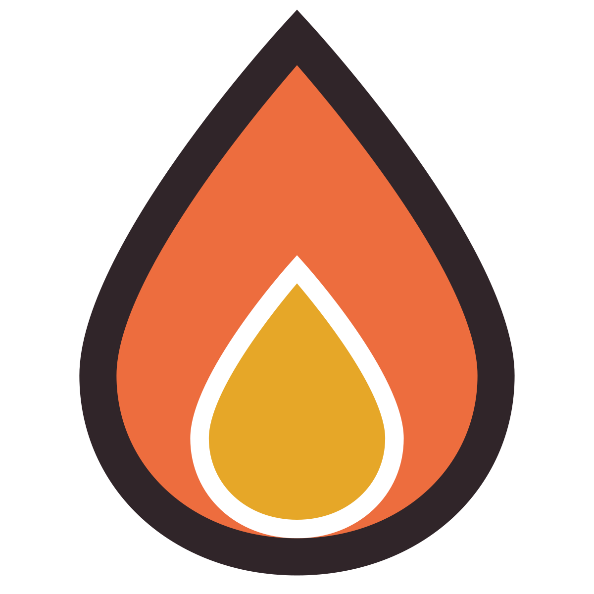 retro style fire element icon