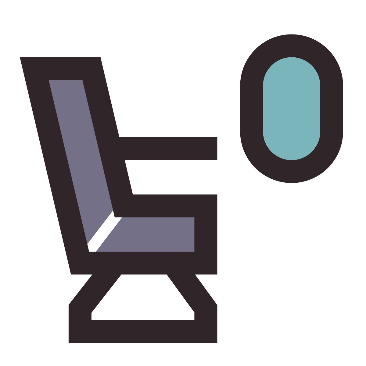 retro style siège d'avion icon