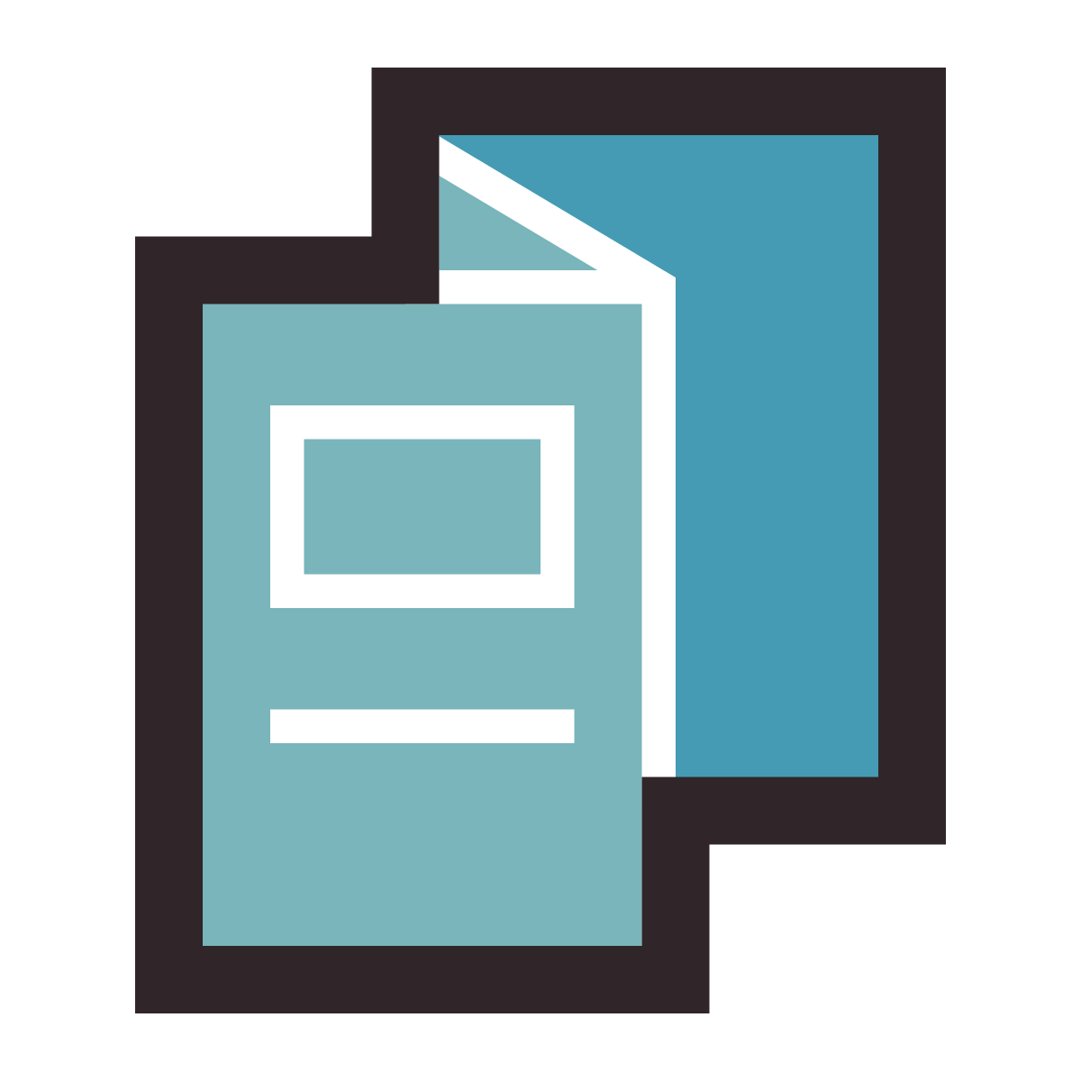 retro style folded booklet icon