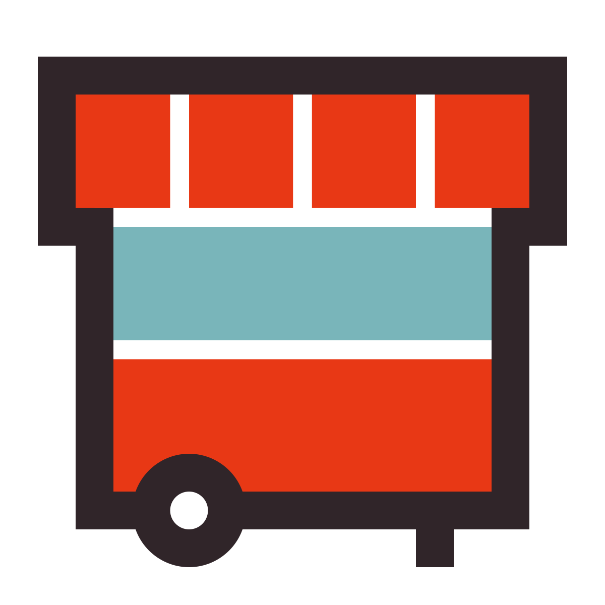 retro style food cart icon