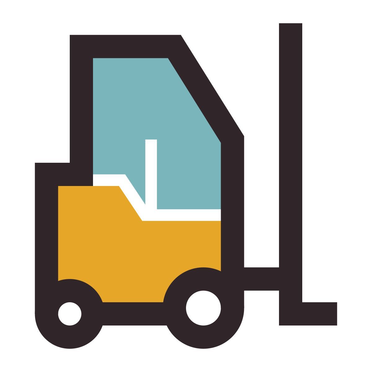 retro style carrello elevatore icon