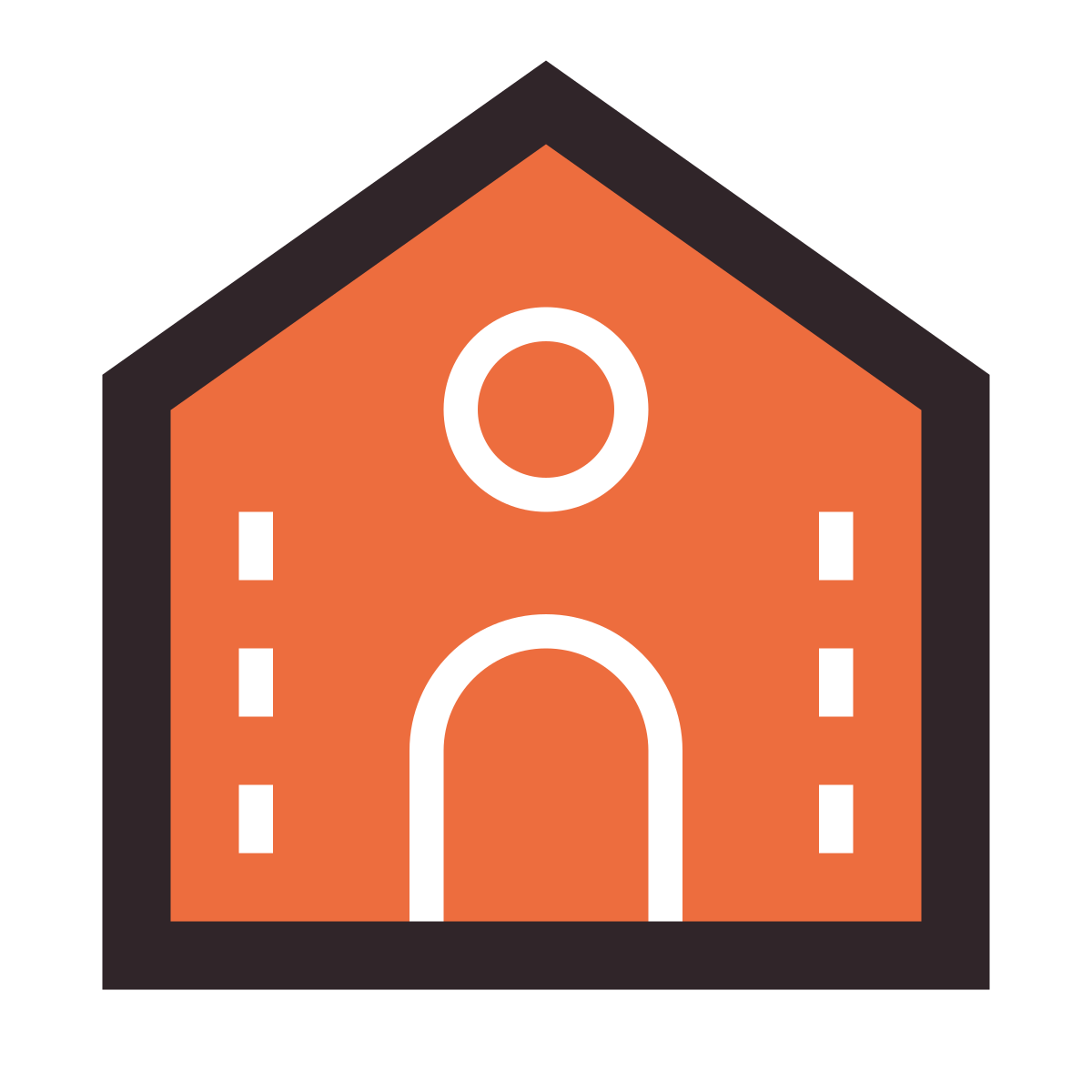 retro style gingerbread house icon