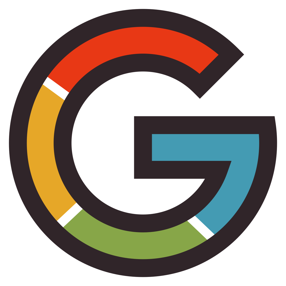 retro style google logo icon