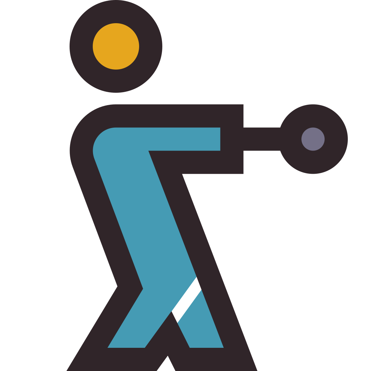 retro style hammer throw icon
