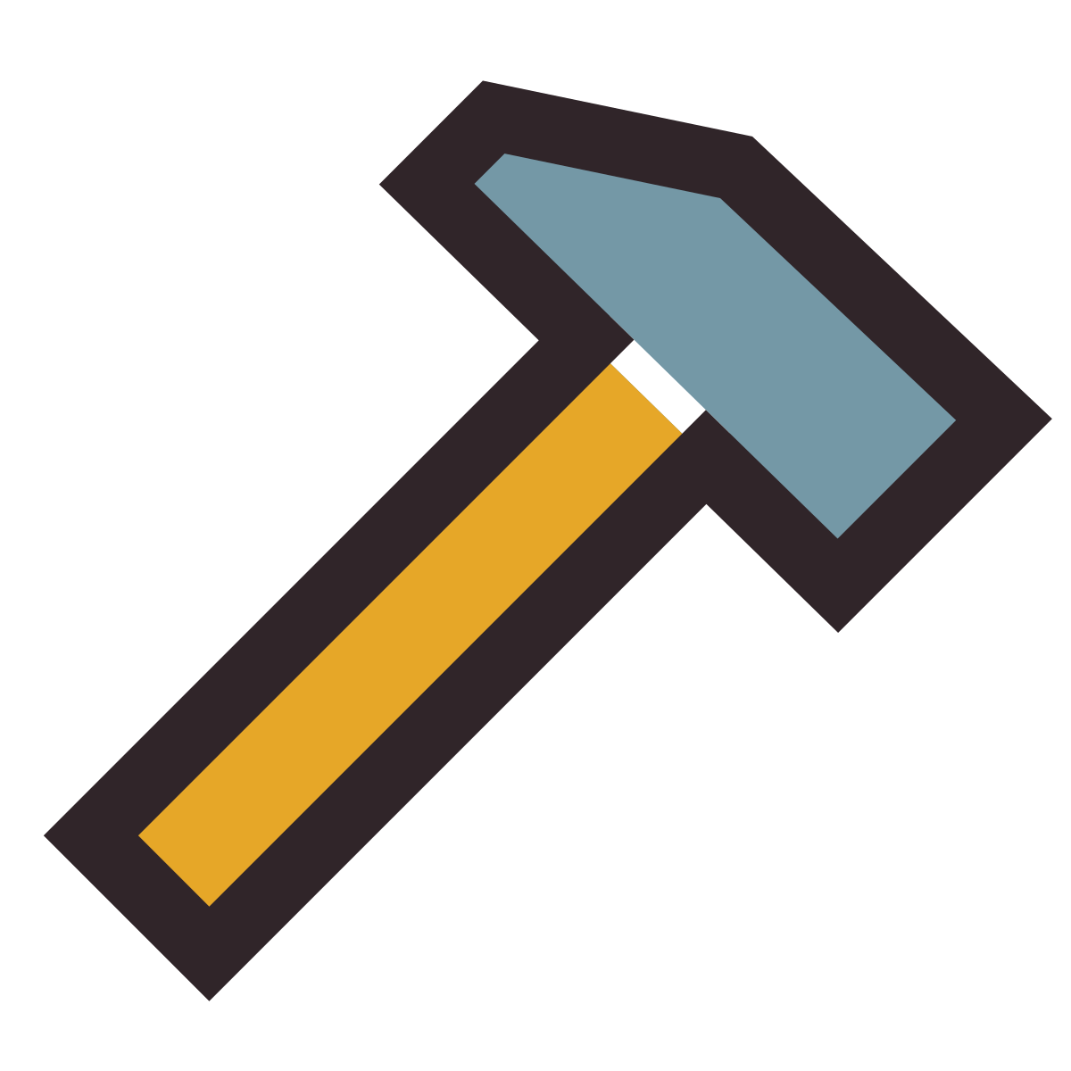 retro style hammer icon