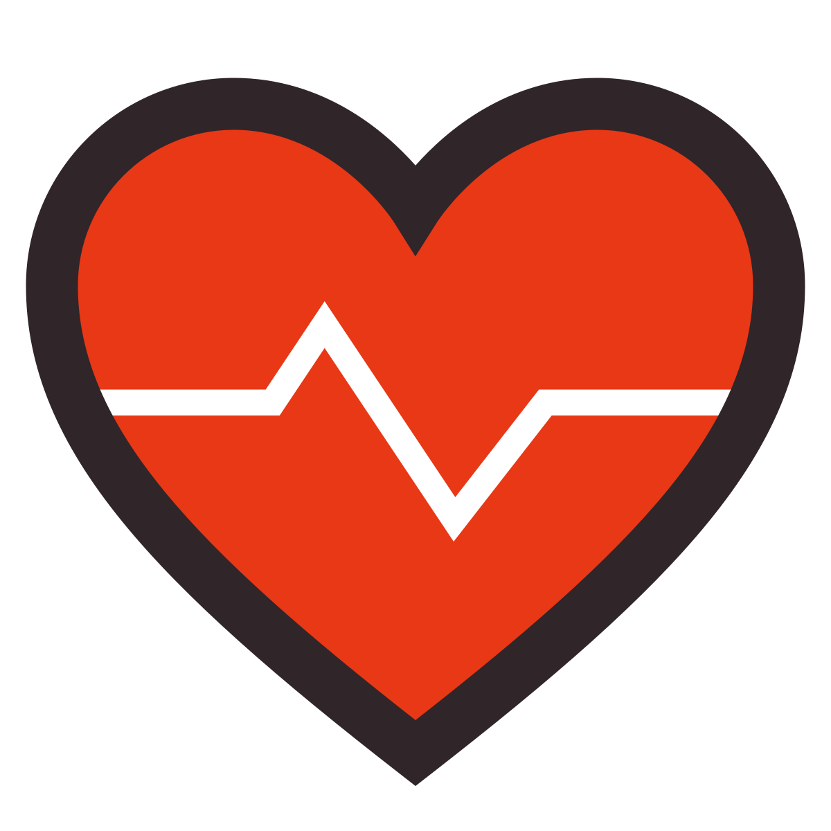 retro style heart with pulse icon
