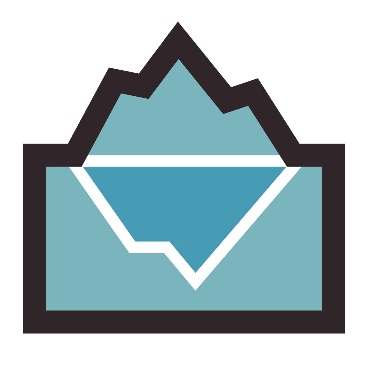 retro style iceberg icon