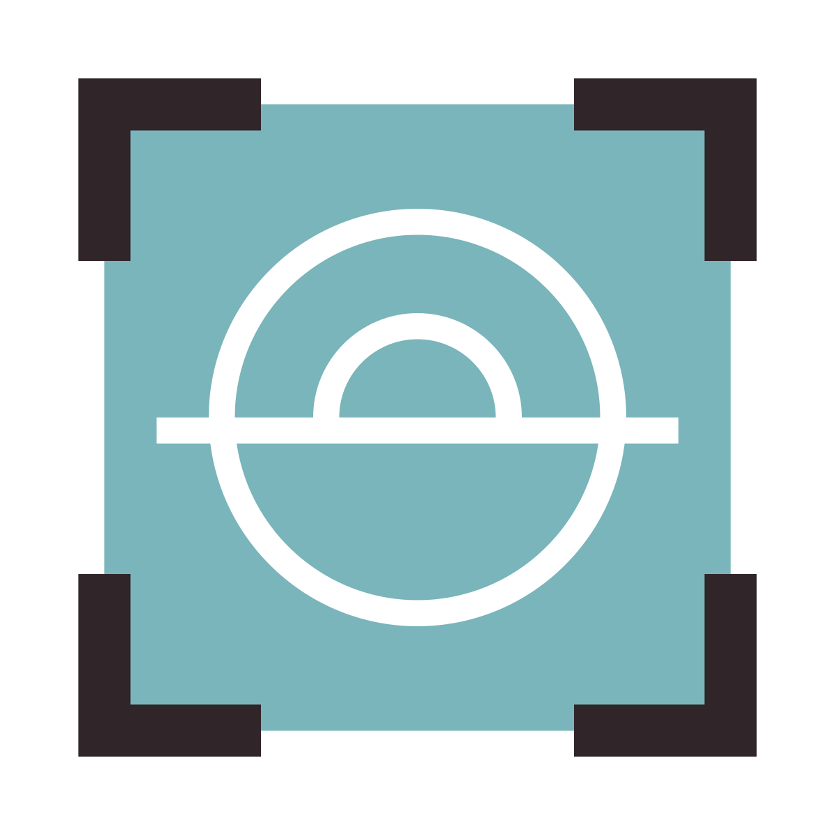 retro style iris scan icon