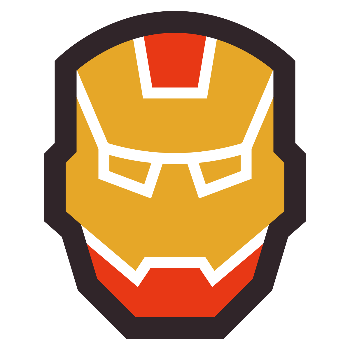 retro style iron man icon