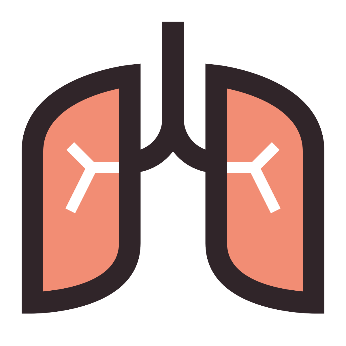 retro style lungs icon
