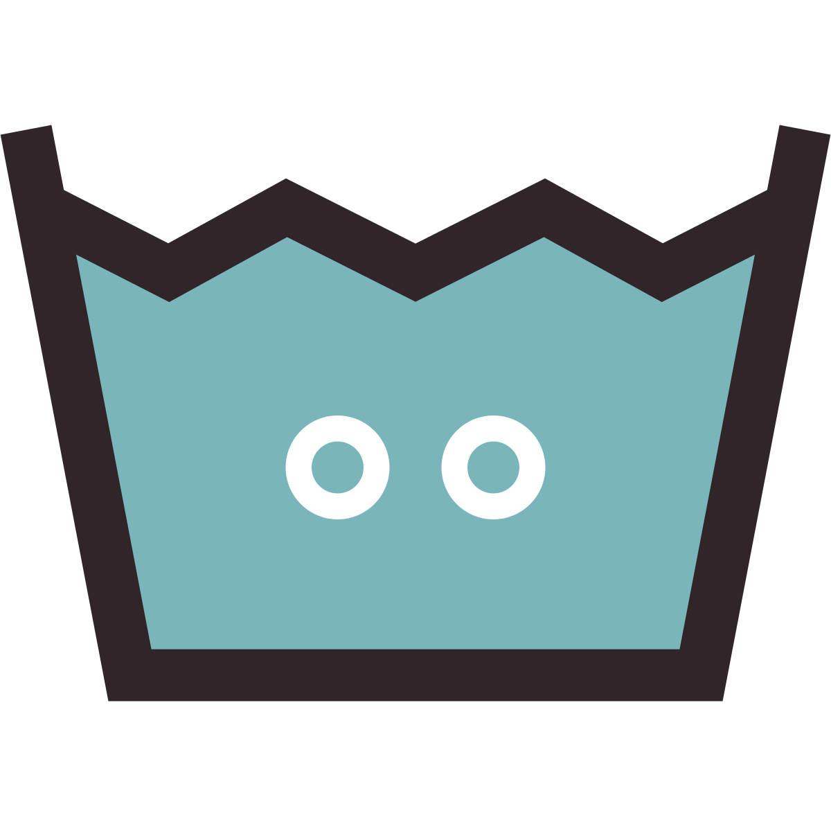 retro style machine wash warm icon