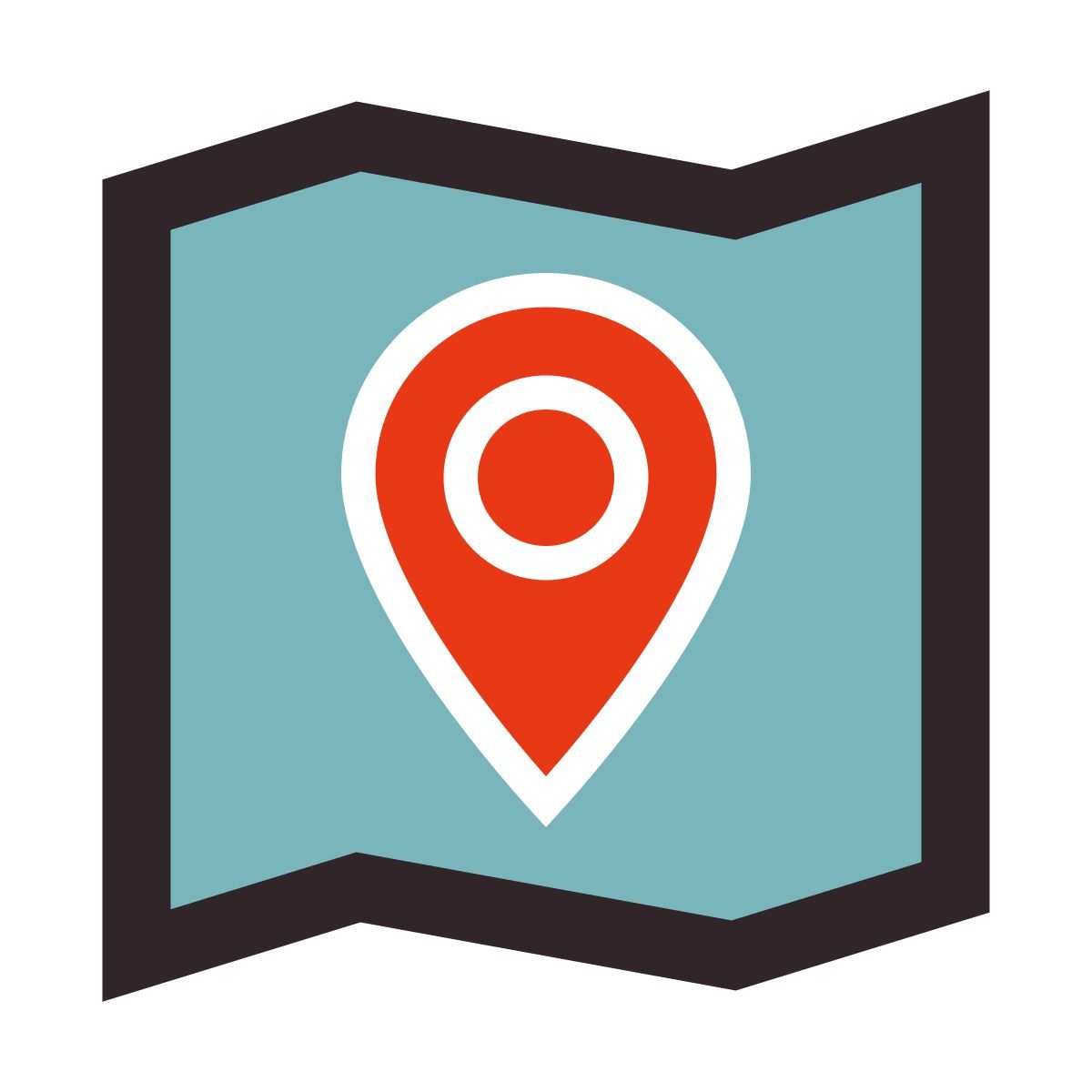 retro style 지도 마커 icon