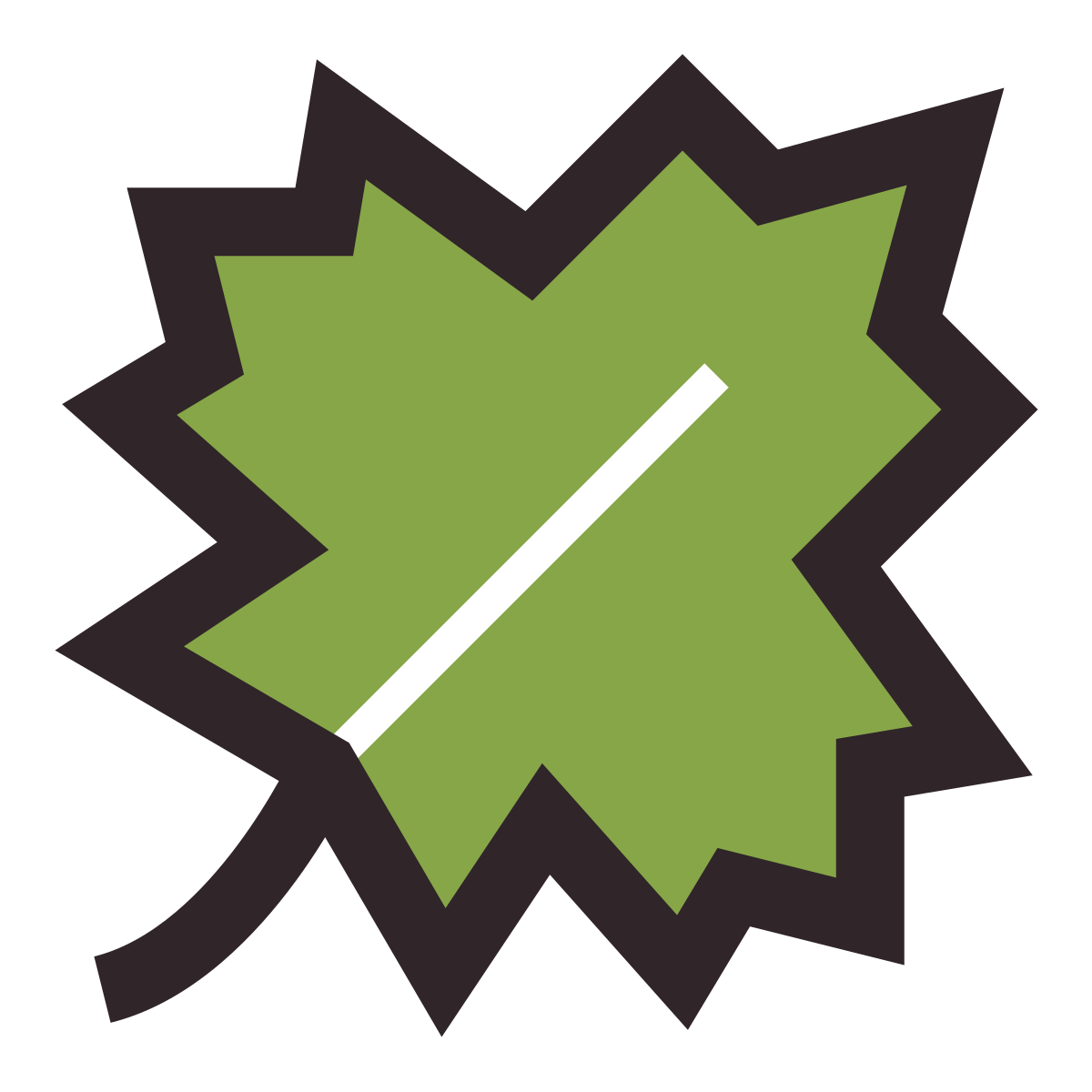 retro style maple leaf icon