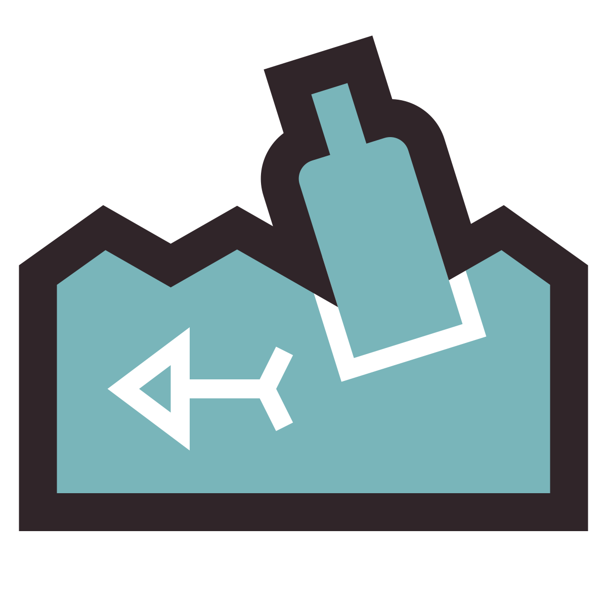 retro style marine polution icon