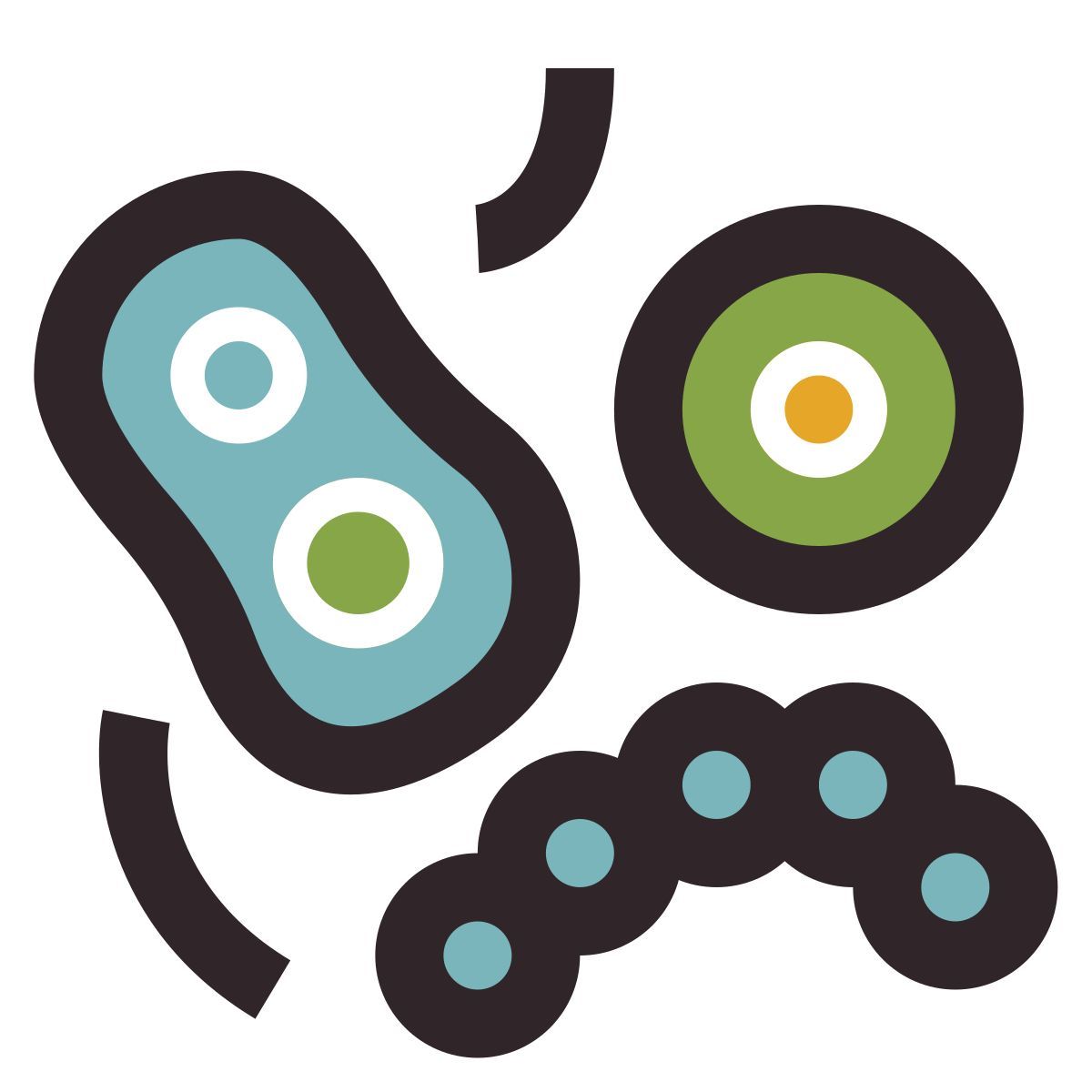 retro style microorganisms icon