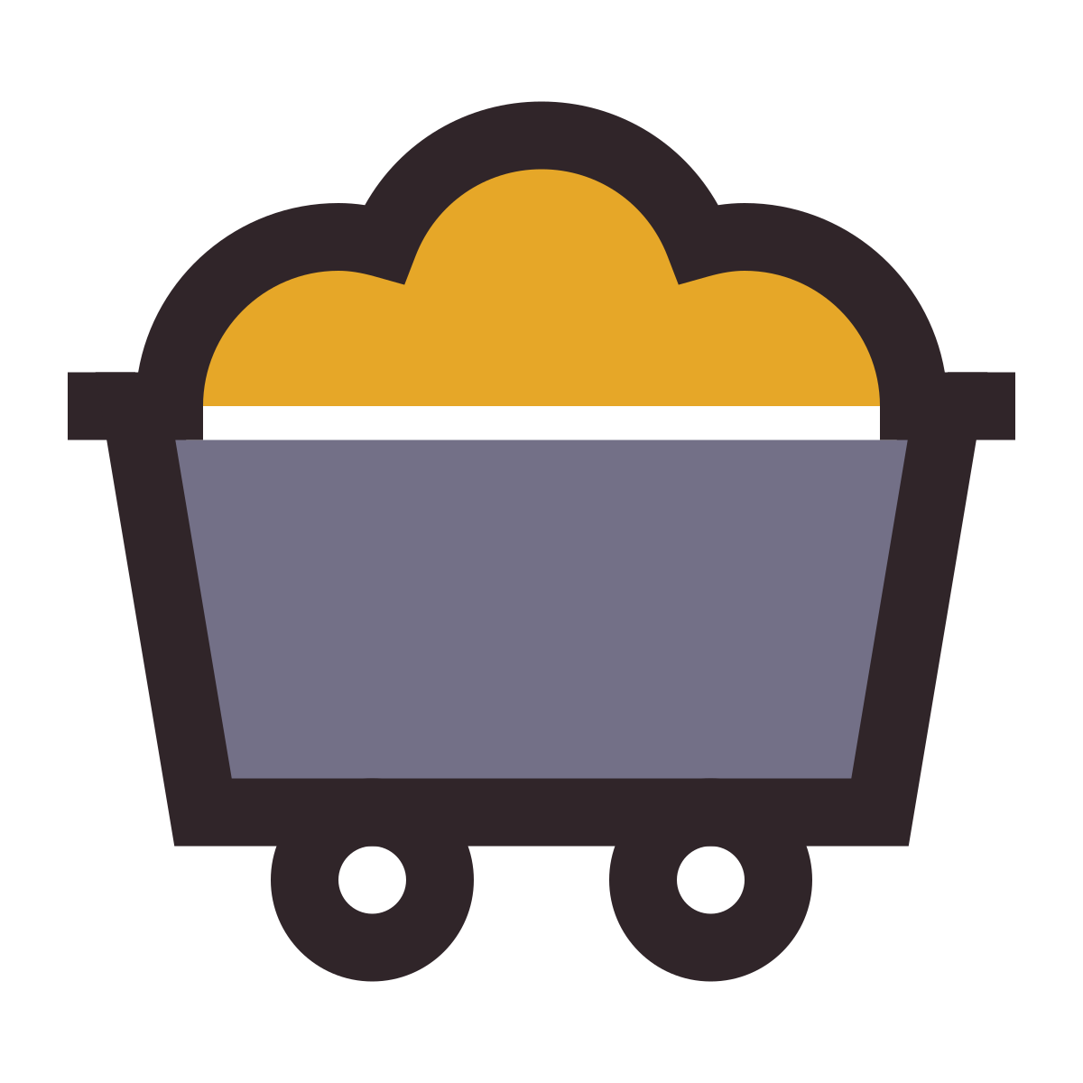 retro style mine cart icon