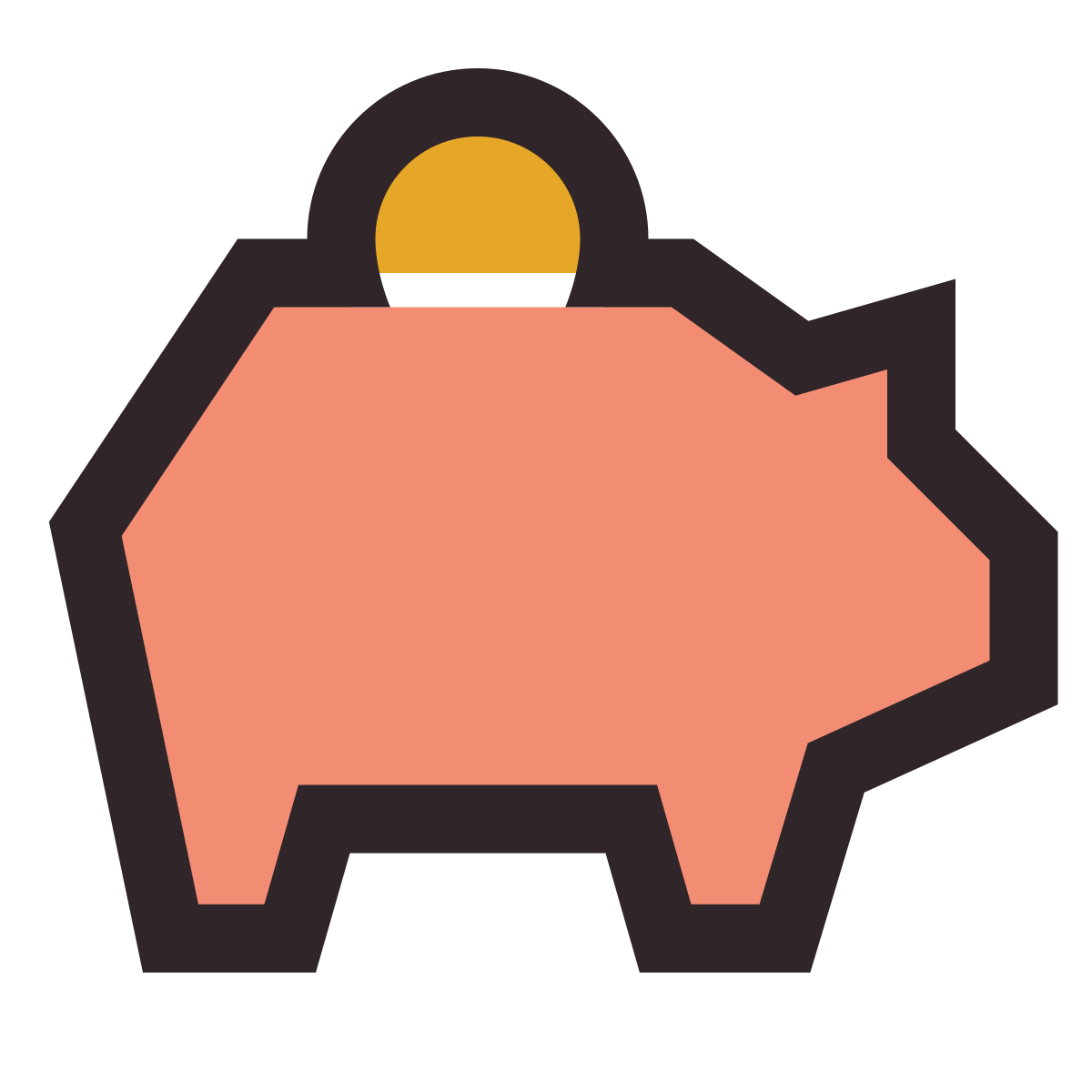 retro style money box icon