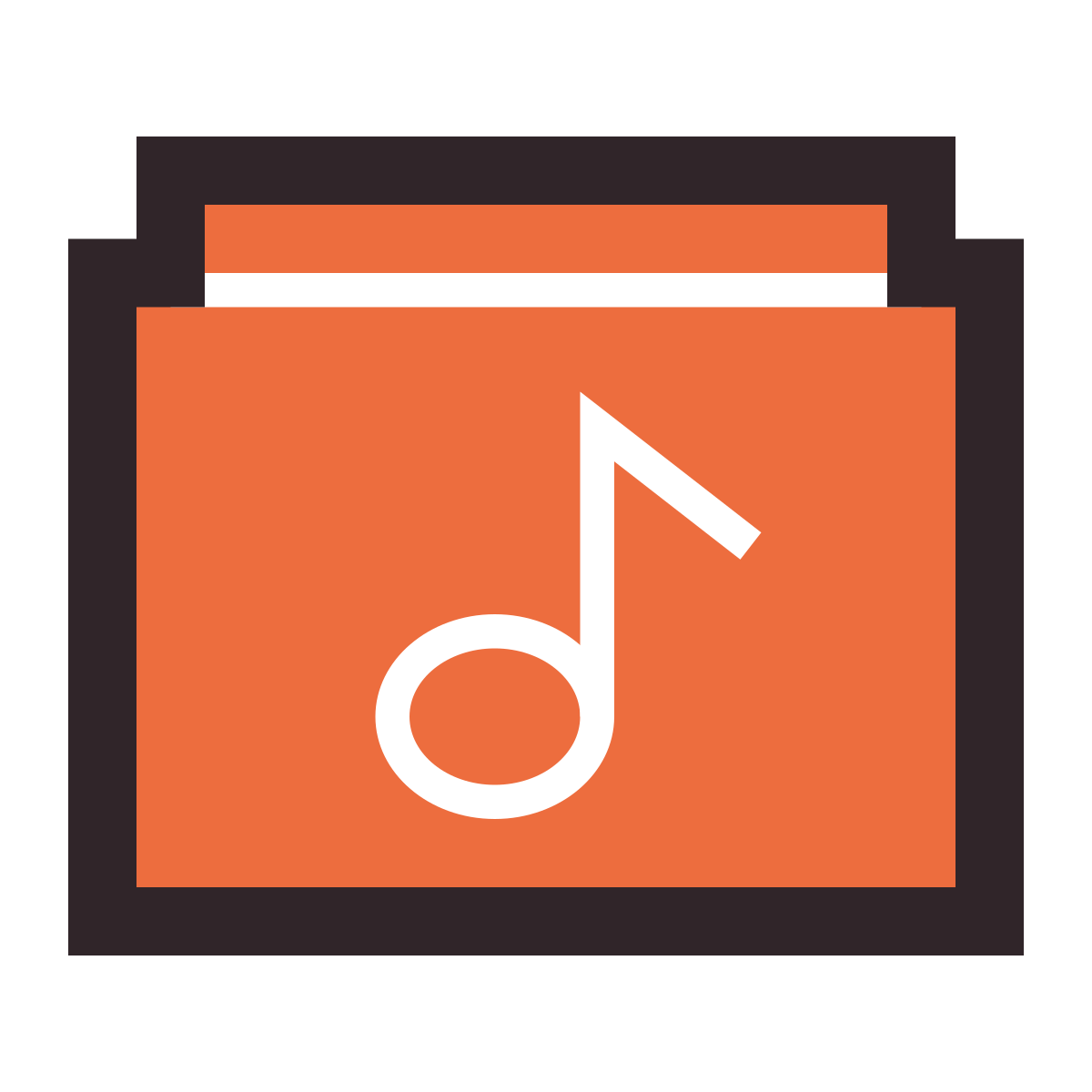 retro style music library icon