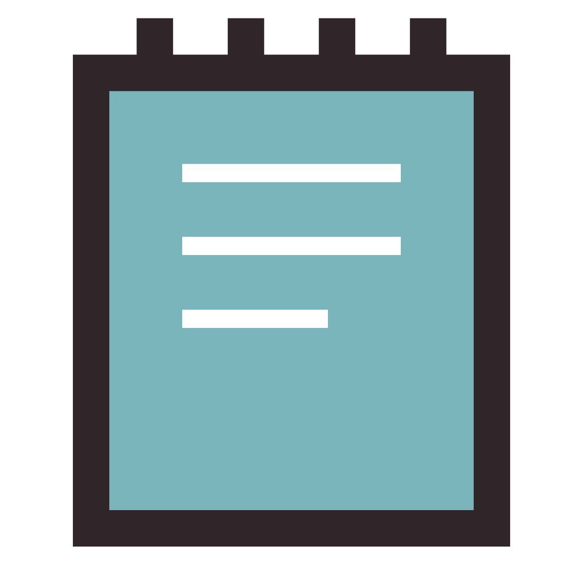 retro style notizblock icon