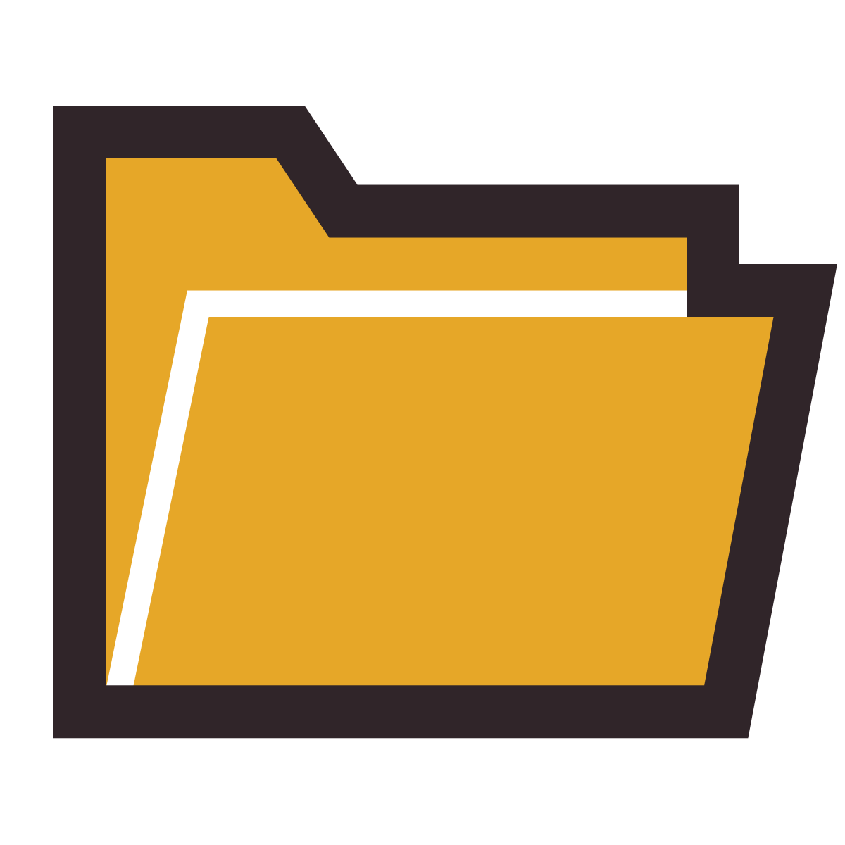 retro style opened folder icon