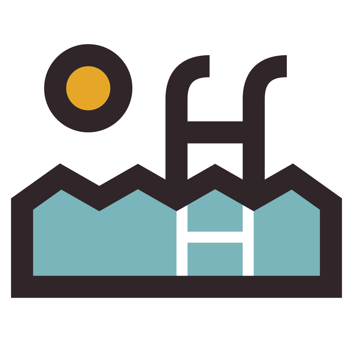 retro style outdoor swimming pool icon
